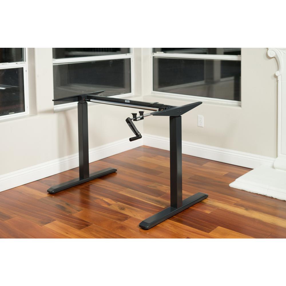 Ergomax Black Adjustable Height Crank Desk Frame Table Top Not