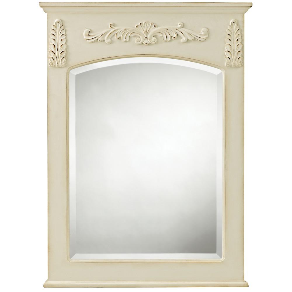 Special Values Vanity Mirrors Bathroom The Home Depot L Framed Wall Mirror In Antique White