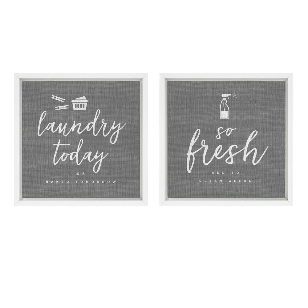 Kate And Laurel Sylvie Laundry Framed Canvas Wall Art Set Of 2 Kate And Laurel Sylvie Laundry Framed Canvas Wall Art Set Of 2 214127 The Home Depot