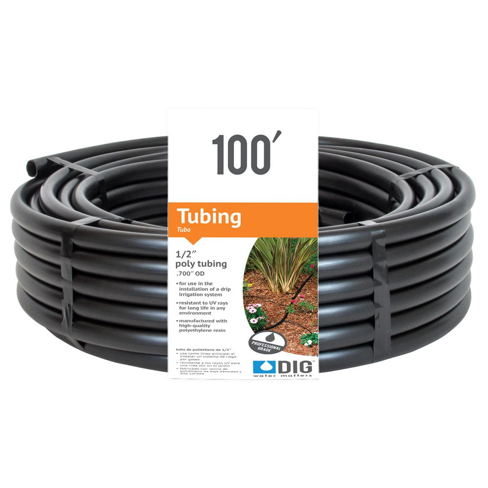 DIG 1/2 in. (0.700 O.D.) x 100 ft. Poly Drip Tubing-B36 - The Home Depot 1 2 Poly Tubing Home Depot