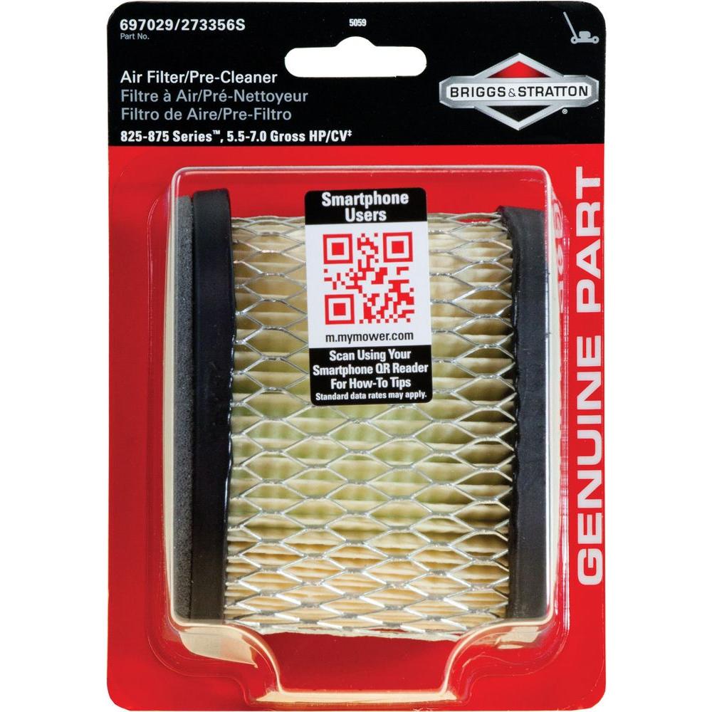 Briggs And Stratton Air Filter With Pre Cleaner For Intek Engines 5059k The Home Depot 6700