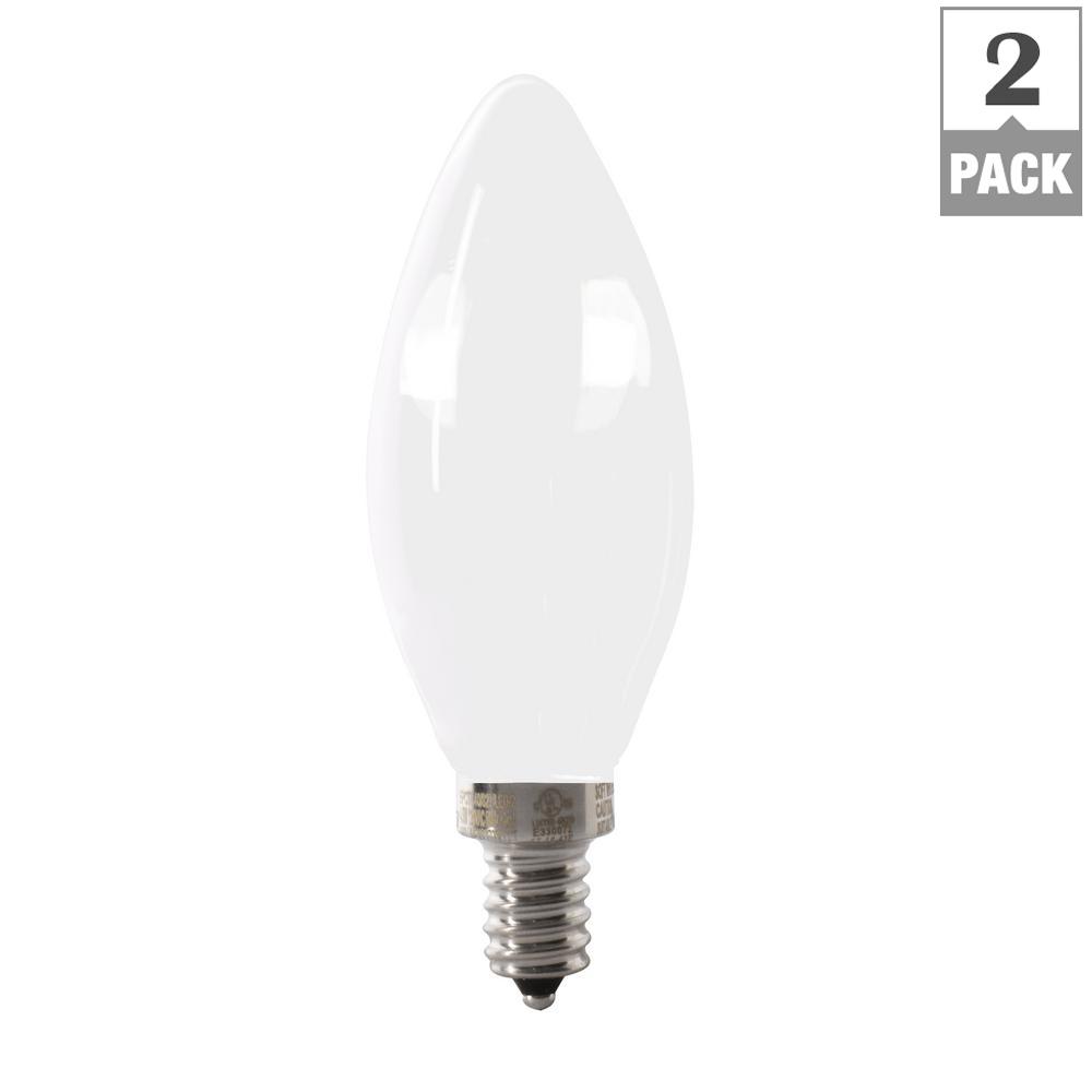 Feit Electric 60 Watt Equivalent B10 Candelabra Dimmable Filament Feit Electric 60 Watt Equivalent B10 Candelabra Dimmable Filament Led Energy Star Frosted Glass Light