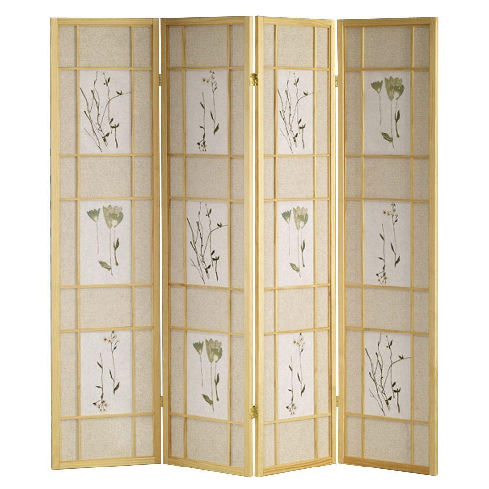 Home Decorators Collection 5.83 ft. Natural 4Panel Room DividerR54424 The Home Depot
