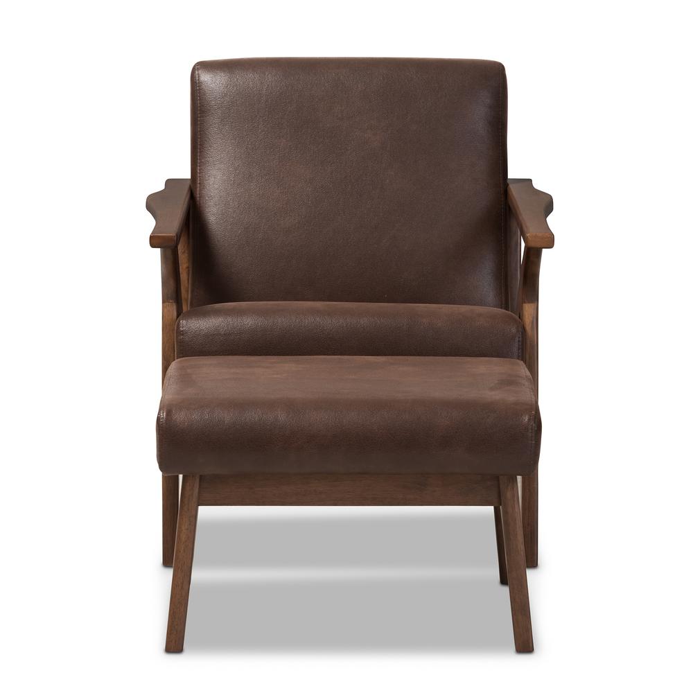 Baxton Studio Bianca Dark Brown And Walnut Lounge Chair - Mid Century Modern Lounge Chair And Ottoman Set Wood Leather Baxton Studio Bianca Dark Brown And Walnut Lounge Chair - Mid Century Modern Lounge Chair And Ottoman Set Wood Leather