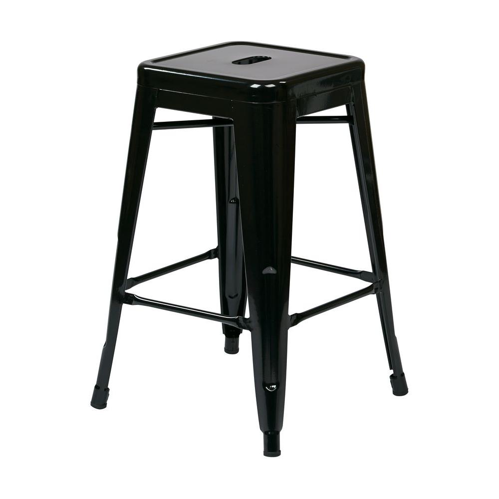 Work Smart Patterson 24 In Black Bar Stool Set Of 4 Ptr3024a4 3 Work Smart Patterson 24 In Black Bar Stool Set Of 4