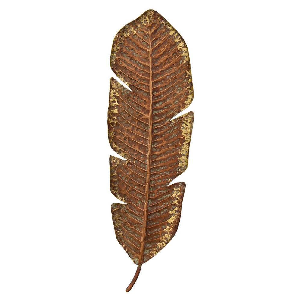 THREE HANDS Gold Metal Leaf  Wall  Decor  91353 The Home  Depot