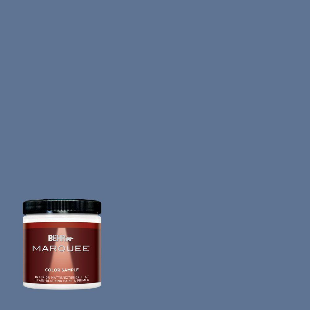 Behr Marquee 8 Oz Ppu14 18 Laguna Blue One Coat Hide Matte Ppu14 18 Laguna Blue One Coat Hide Matte Interior Exterior Paint And Primer In Sample