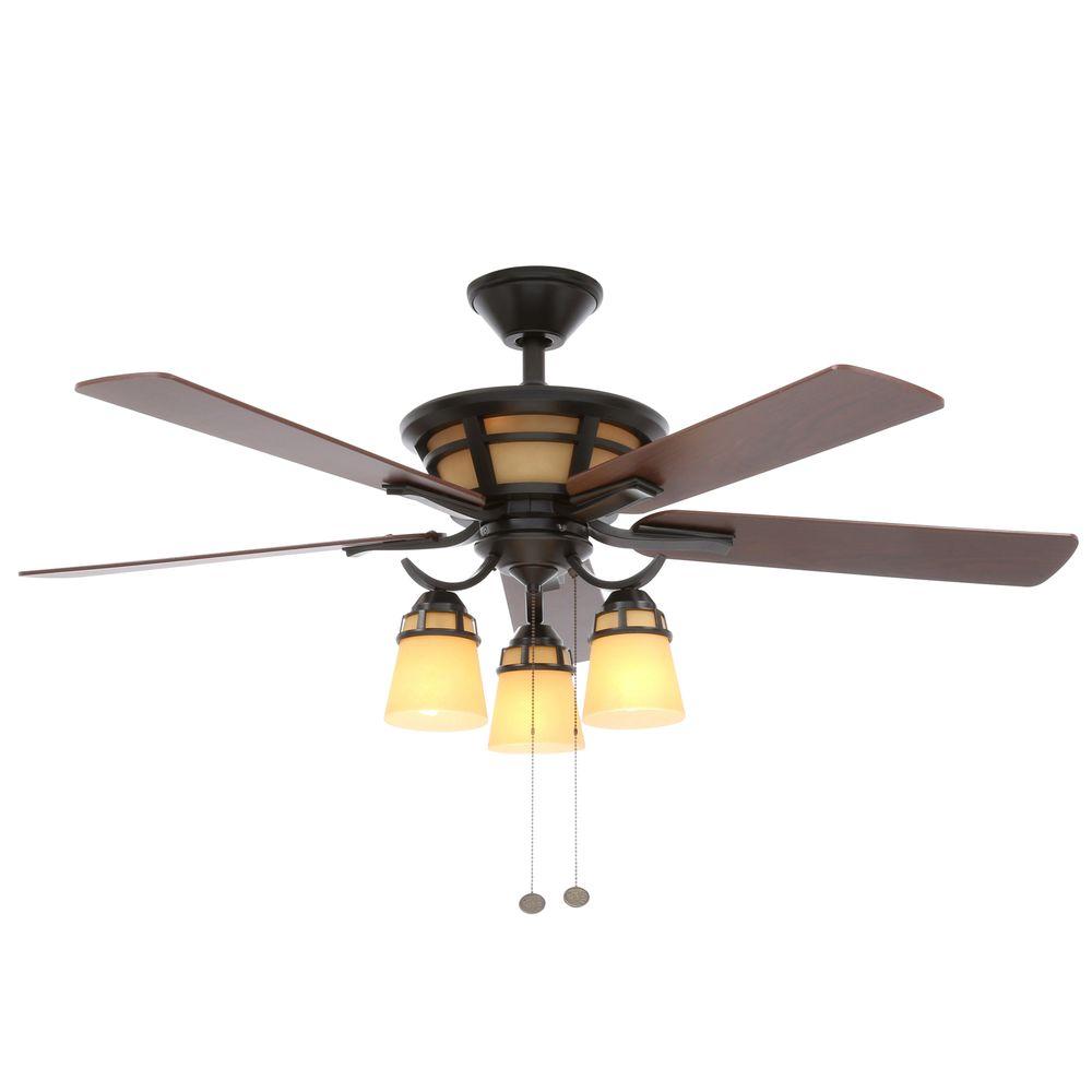 Hampton Bay Alicante 52 in. Indoor Natural Iron Ceiling Fan with Light