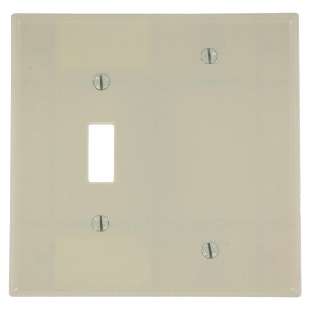 Leviton 2 Gang Standard Size 1 Toggle 1 Decora Nylon Combination Wall Plate Ivory 80707 I The 9563