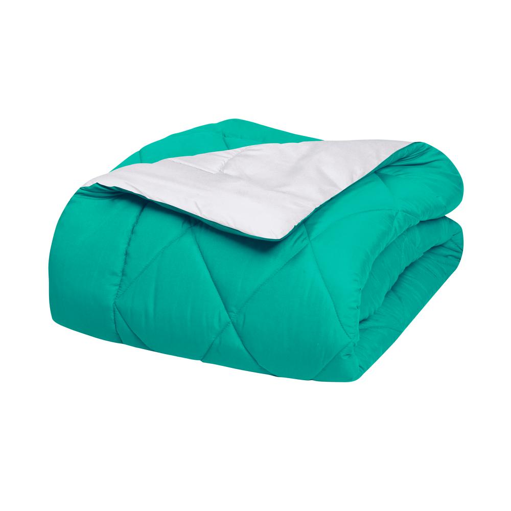 Elegant Comfort 2 Piece Turquoise White Twin Xl Comforter Set Cmf