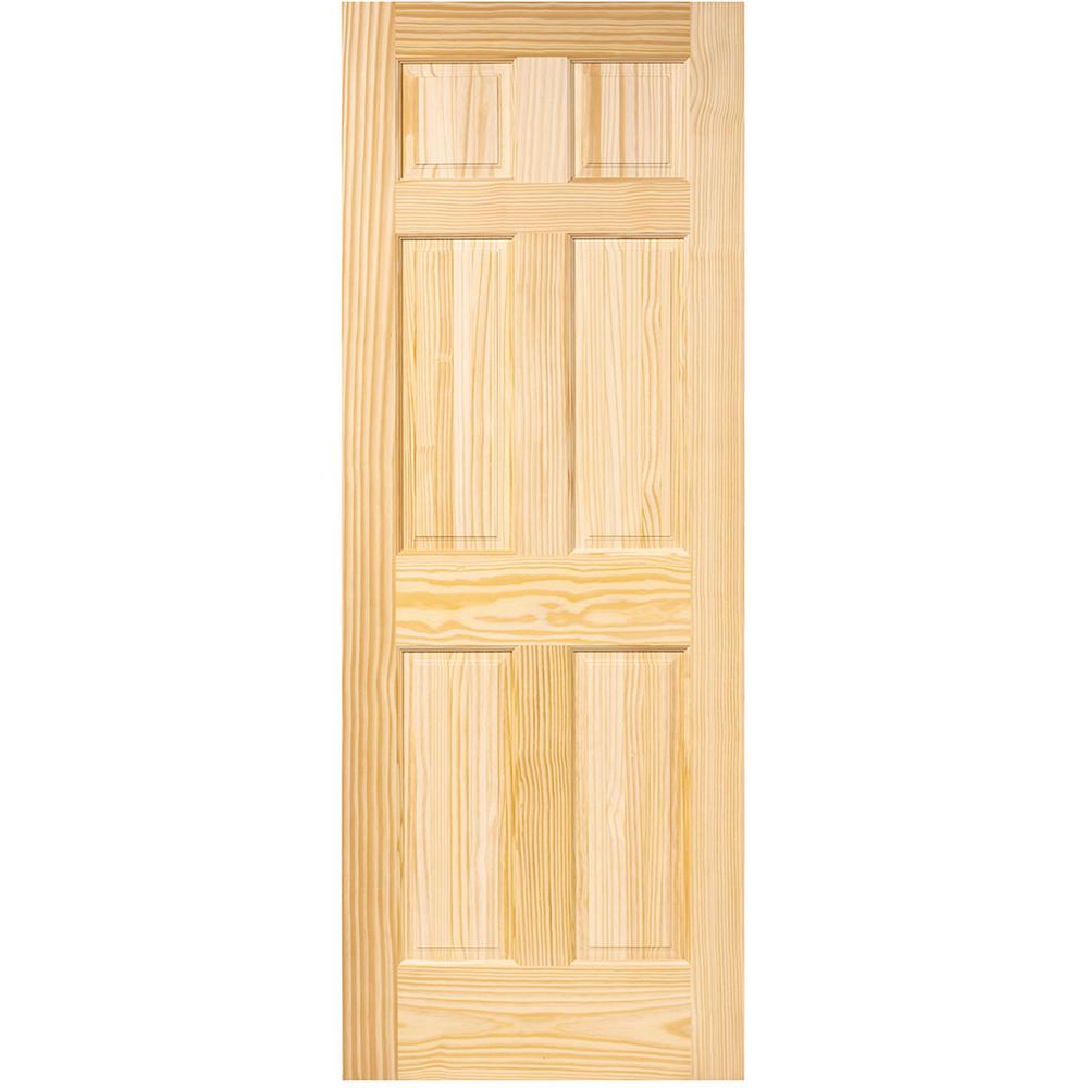 Kimberly Bay 36 in. x 96 in. 6-Panel Pine Unfinished Solid ...
