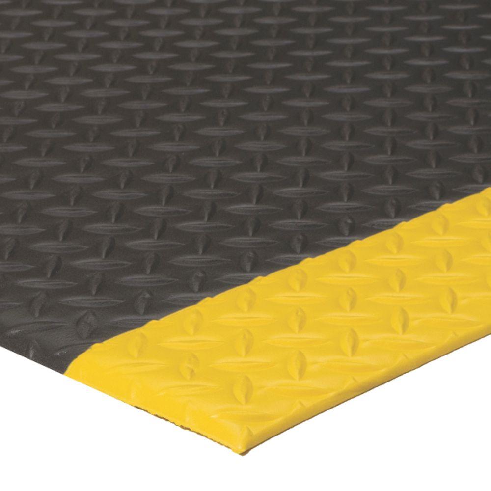 Apache Mills Diamond Soft Black Yellow 36 In X 60 In Foam Safety