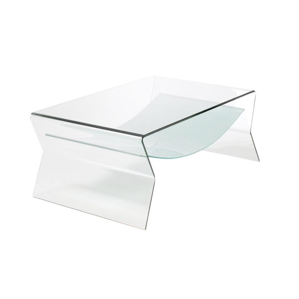 1 2 In Thick Bent Glass Side Table With Shelf Ct016 The Home Depot Thick Bent Glass Side Table With Shelf