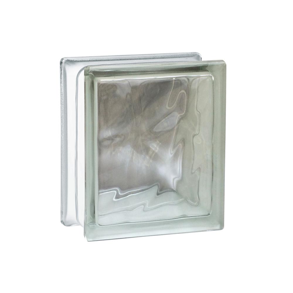 Seves Nubio 5.75 in. x 7.75 in. x 3.875 in. Wave Pattern Glass Block (8