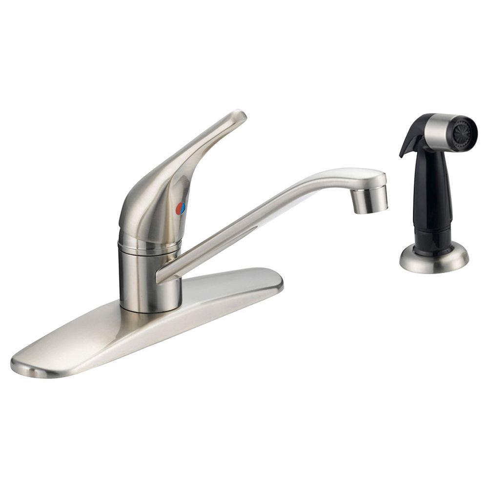 Ez Flo Prestige Single Handle Standard Kitchen Faucet With Black