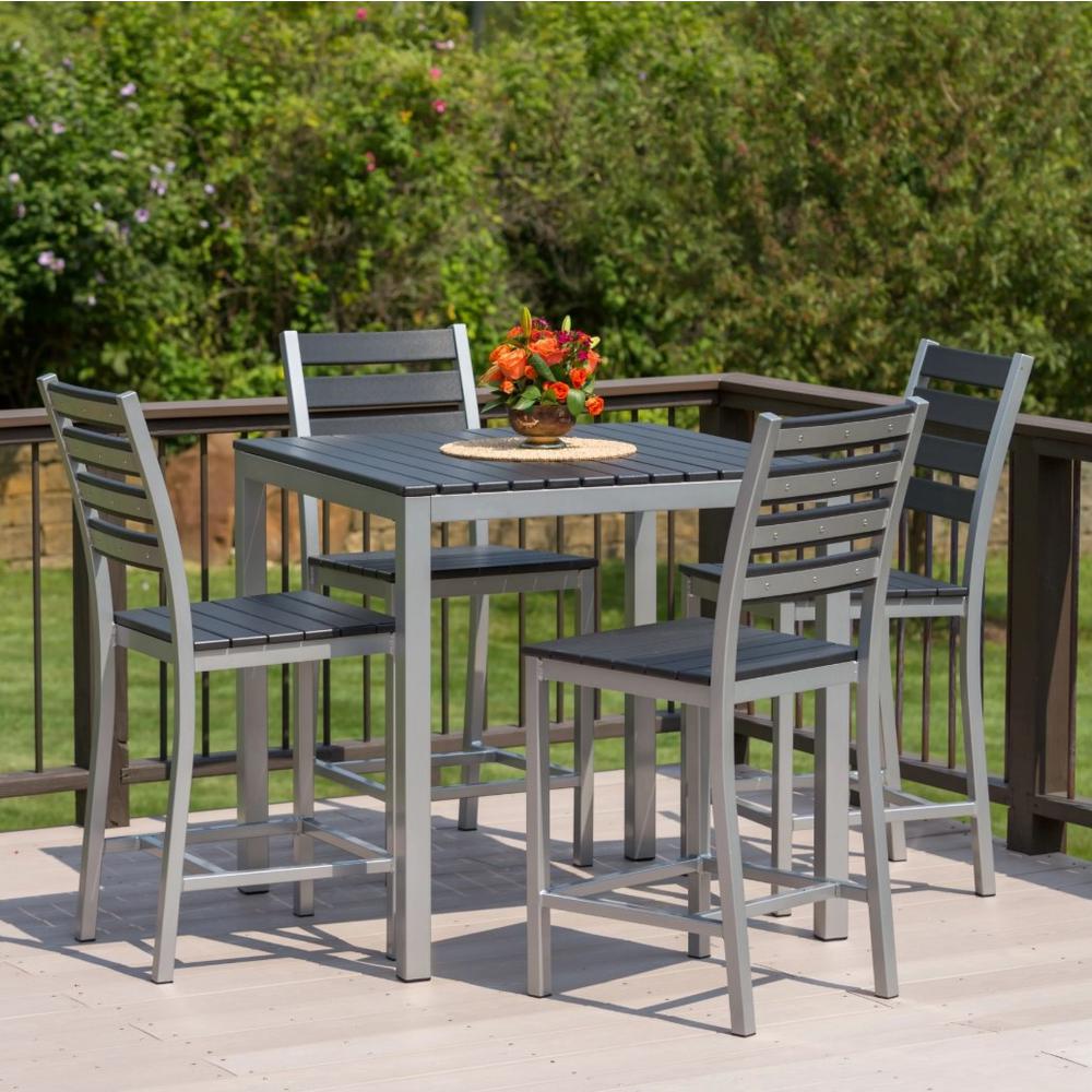 Elan Furniture Loft 5 Piece Aluminum Outdoor Balcony Height Dining Elan Furniture Loft 5 Piece Aluminum Outdoor Balcony Height Dining Set
