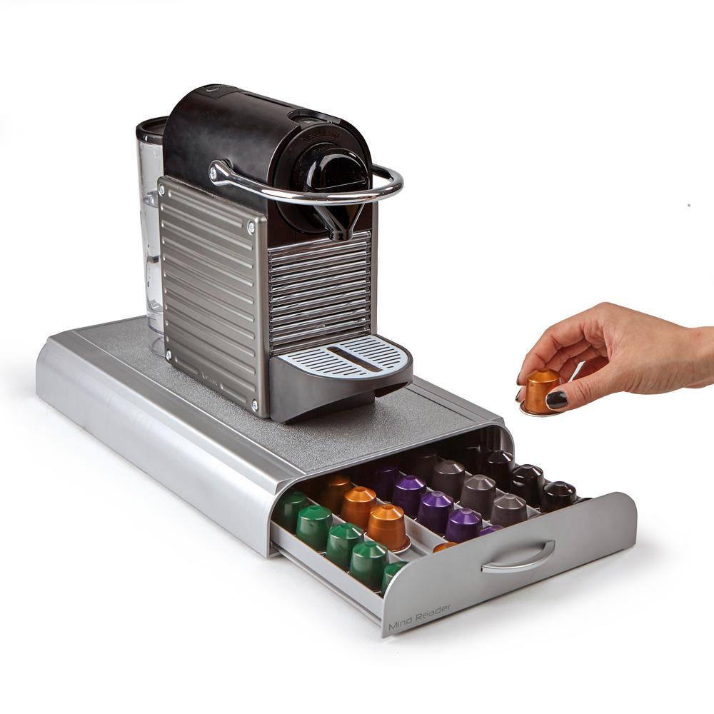 Mind Reader Anchor Nespresso Capsule Silver 50 Capacity Storage