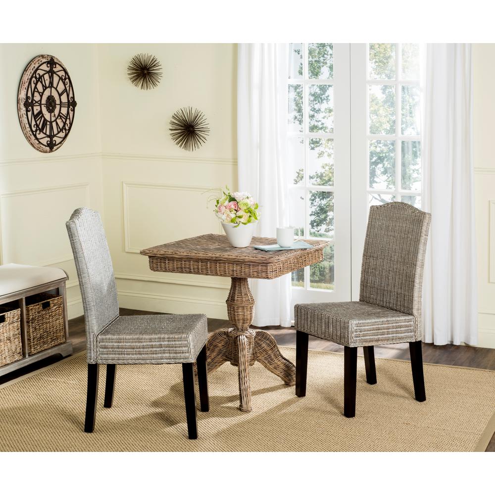 Safavieh Odette Antique Gray 19 In H Wicker Dining Chair Set Of