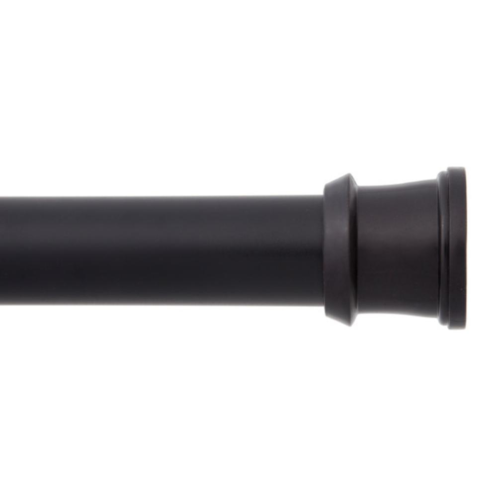 42 in. L to 72 in. L Twist and Fit Shower Curtain Rod in Black