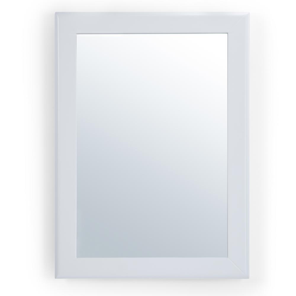 Simpli Home Marlowe 22 In W X 30 In H Framed Rectangular Bathroom Vanity Mirror In White Axcmrlw 2230 The Home Depot