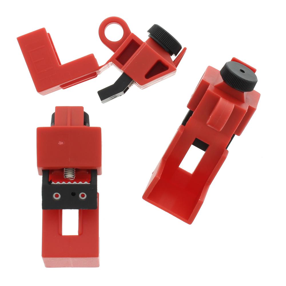 Ideal Universal 120 277 Volt Single Pole Breaker Lockout Red 3 Per Card 44 809 The Home Depot