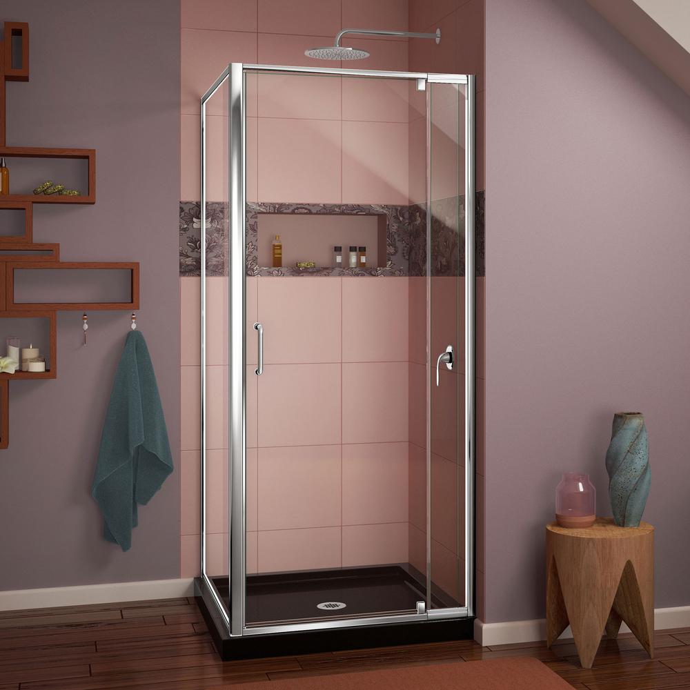 DreamLine Flex 32 in. D x 32 in. W x 743/4 in. H Framed Pivot