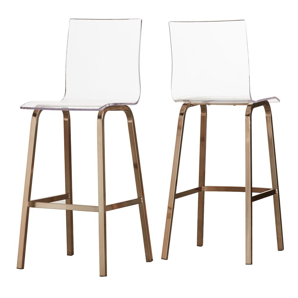 homesullivan penny 29 in champagne brass swivel bar stool set of  240e125bs292p  the home depot