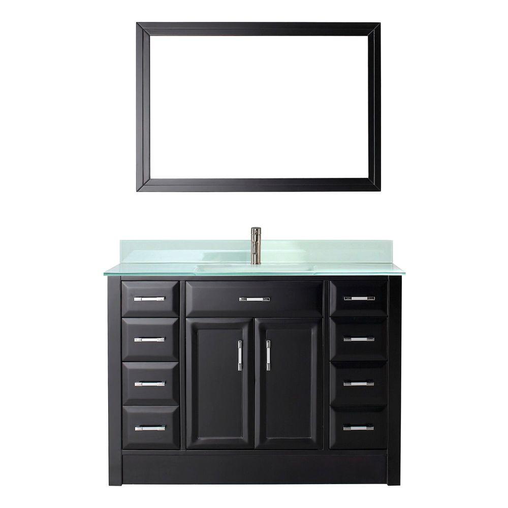 Studio Bathe Calais 48 in. W by 22 in. D Vanity in Espresso with Glass