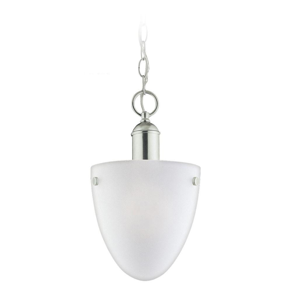 Sea Gull Lighting Metropolis 1-Light Brushed Nickel Semi-Flush Mount Light