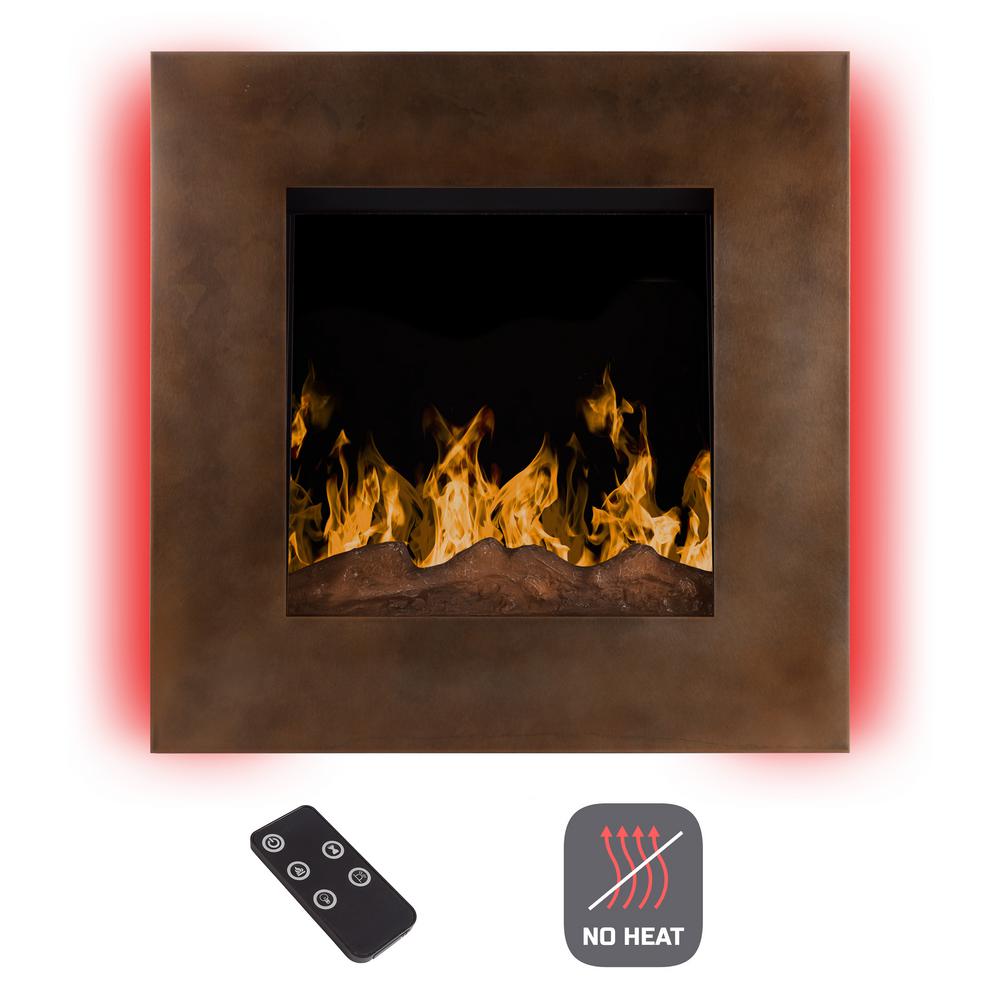 Northwest 24 In Wall Mount No Heat Electric Fireplace Dark Wall Mount No Heat Electric Fireplace In Dark Bronze