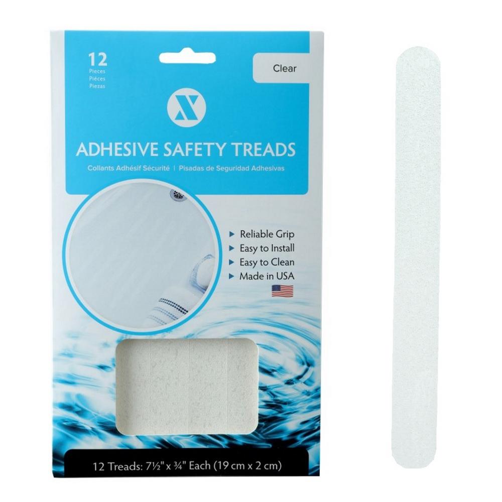 Adhesive 7.5/" Bath Safety Treads in Gray from SlipX Solutions 12 Per Pack