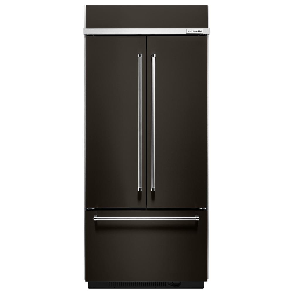 20 8 Cu Ft Built In French Door Refrigerator In Black Stainless With Platinum Interior