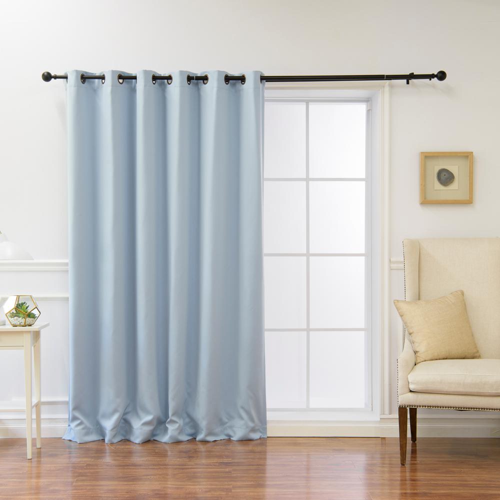 100 In X 84 In Flame Retardant Blackout Curtain Panel In Sky