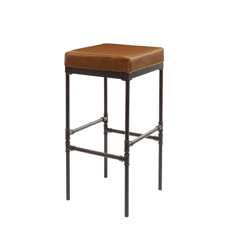 Silverwood Furniture Reimagined Powell 29 In Distressed Brown Pipe Silverwood Furniture Reimagined Powell 29 In Distressed Brown Pipe Ing Upholstered Barstool