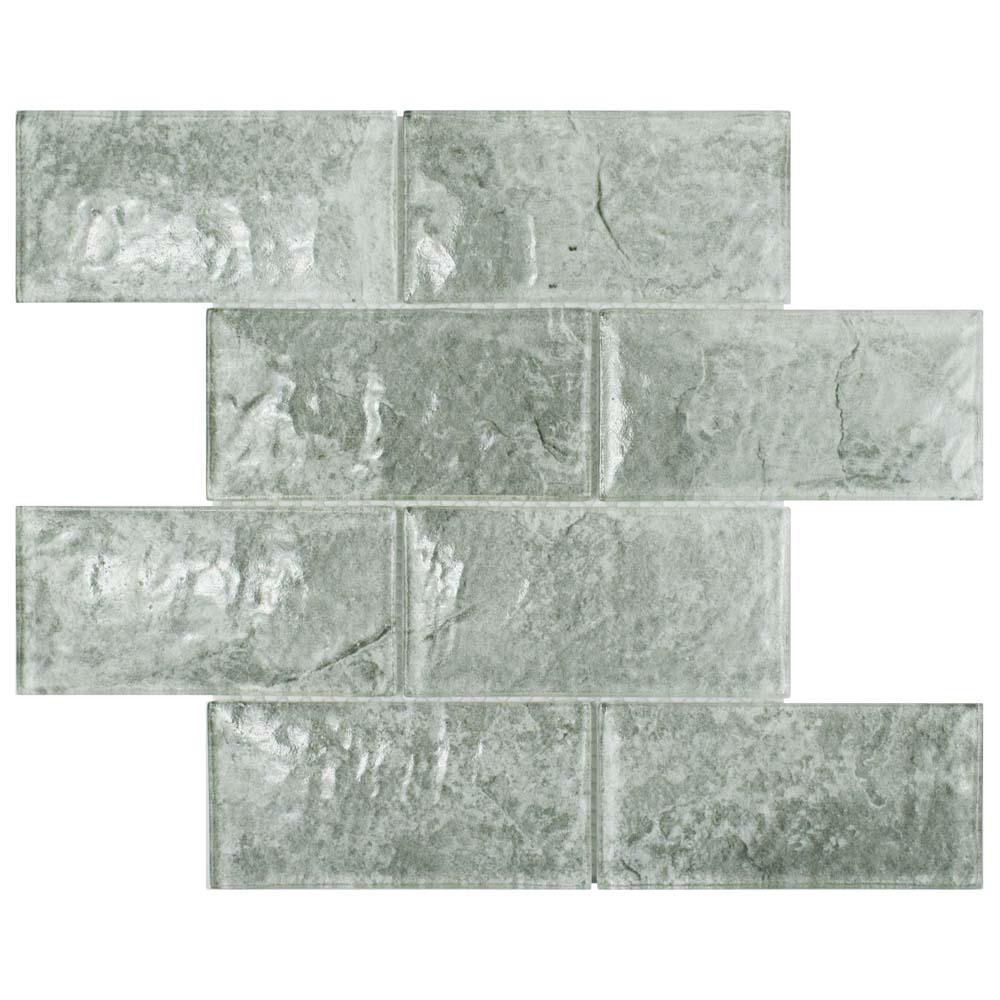 Gray Gl Merola Tile Mosaic The Home Depot Igloo Convex Subway Ash 11 5 8 In X 7
