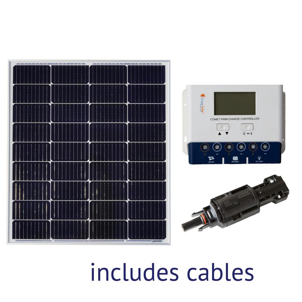 Grape Solar 100 Watt Off Grid Solar Panel Kit Gs 100 Kit The Home Depot