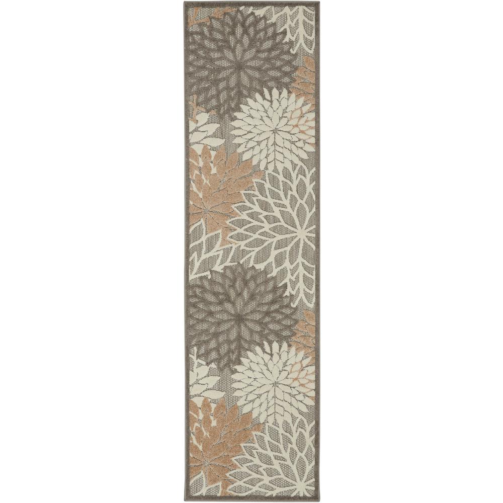 Nourison Aloha Patio Natural 2 ft. x 6 ft. Floral Modern Indoor/Outdoor