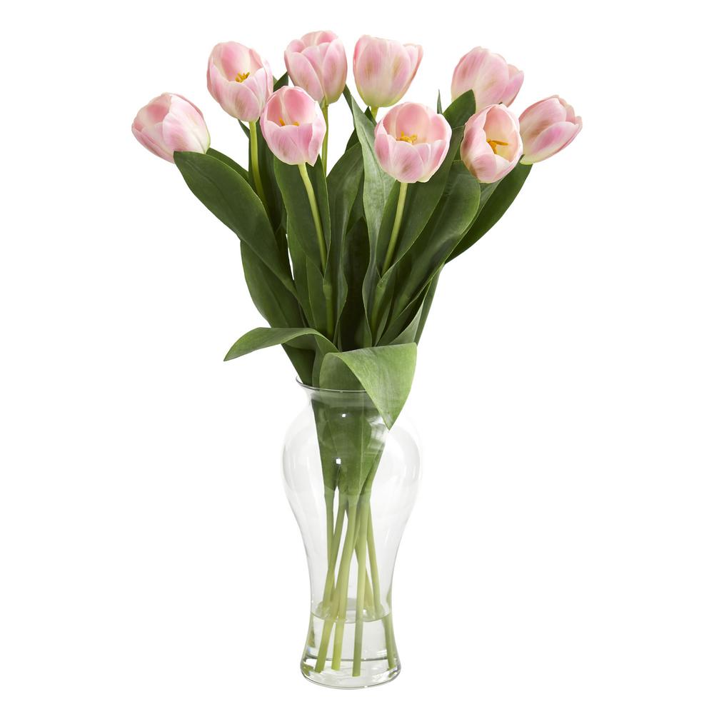 Indoor Tulips Artificial Arrangement In Vase Indoor Tulips Artificial Arrangement In Vase