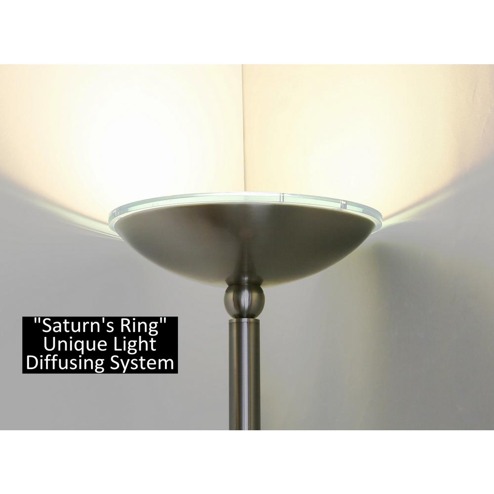 Artiva Saturn 71 In Brushed Steel Led Torchiere Floor Lamp With Dimmer Led9485fsn The Home Depot Brushed Steel Led Torchiere Floor Lamp