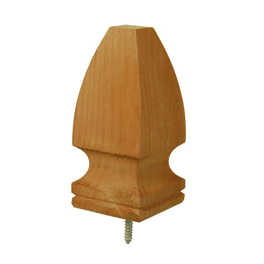 4 in. x 4 in. PressureTreated CedarTone Pine Gothic Finial (6Pack