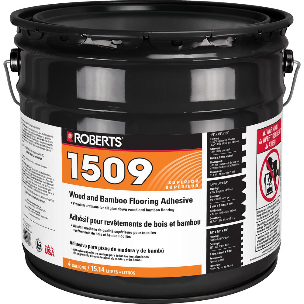 Roberts 4 Gal Wood And Bamboo Flooring Urethane Adhesive R1509 4 The   Roberts Wood Laminate Adhesives R1509 4 64 1000 