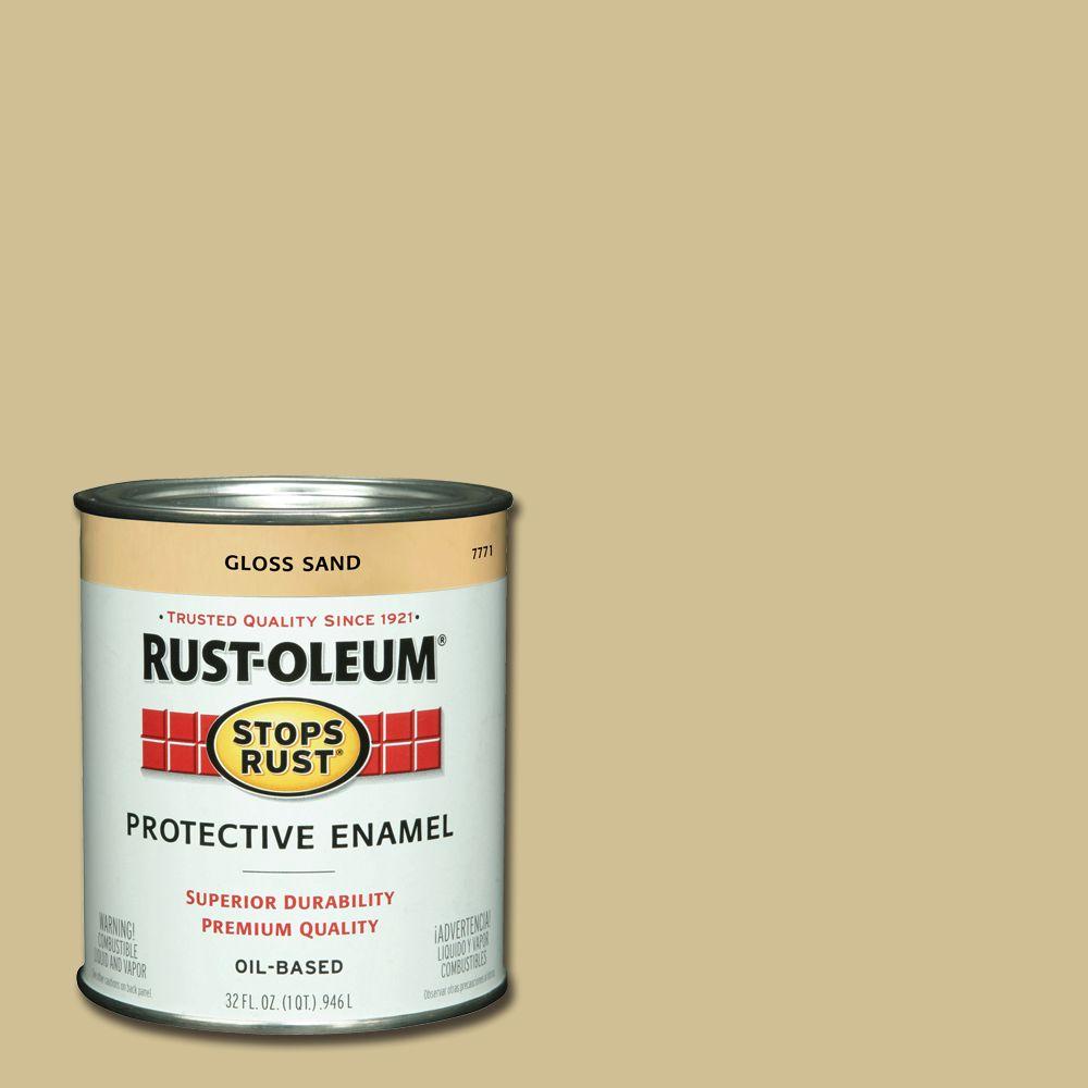 Rust-Oleum Stops Rust 1 qt. Protective Enamel Gloss Sand Interior ...