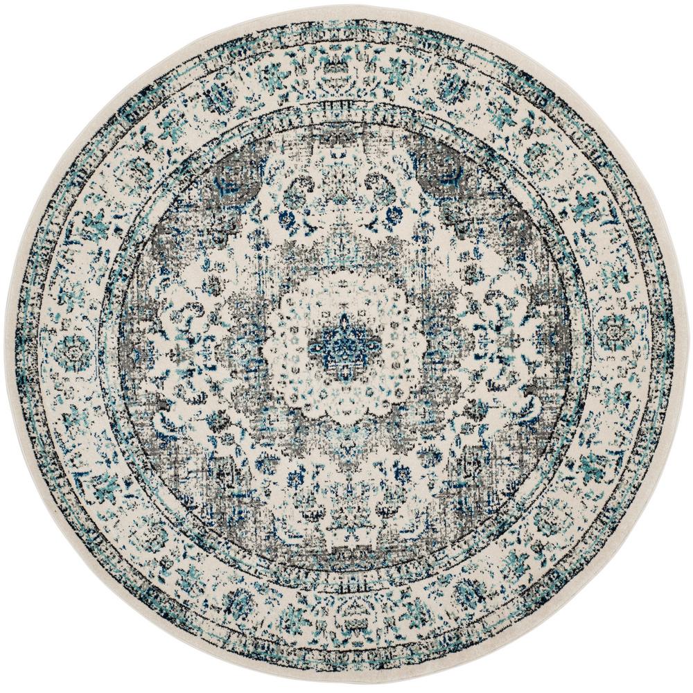 Safavieh Evoke Gray Ivory 9 Ft X Round Area Rug Evk220d 9r Safavieh Evoke Gray Ivory 9 Ft X Round Area Rug
