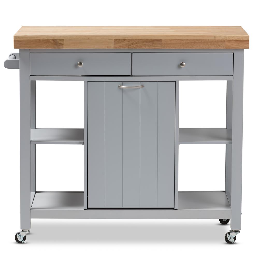 baxton studio hayward gray kitchen cart with pull out garbage bin 143 7947 hd the home depot