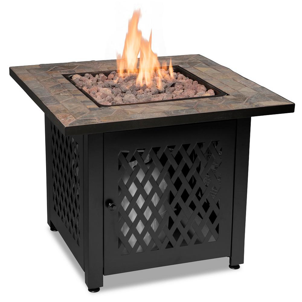 Endless Summer Fire Pits Outdoor Heating The Home Depot 30 In Steel Lp Fire Pit With Slate Mantel