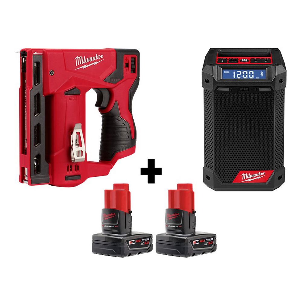 Milwaukee M12 12Volt LithiumIon Cordless 3/8 in. Crown Stapler with