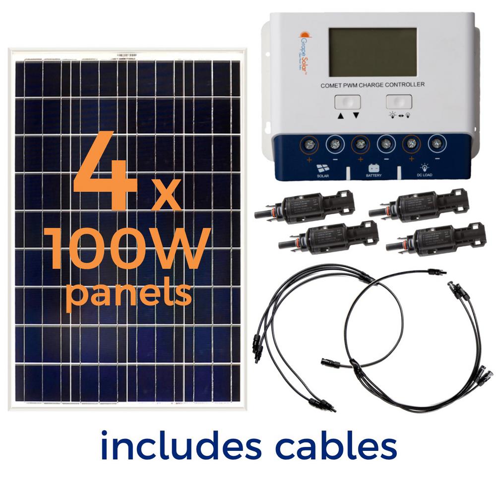 Grape Solar 400 Watt Off Grid Solar Panel Kit