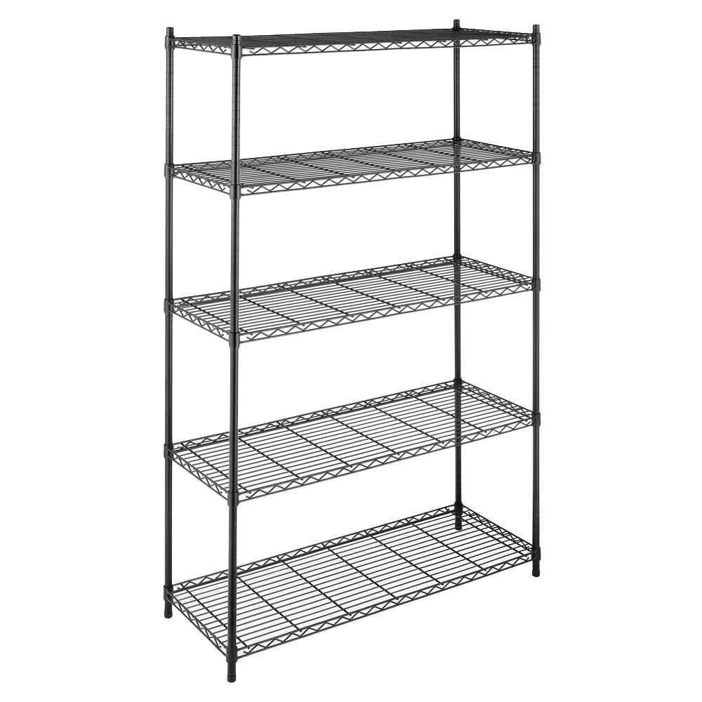 Whitmor Supreme Shelving Collection 48 In X 74 5 Tier Whitmor Supreme Shelving Collection 48 In X 74 5 Tier Black 60703885 The
