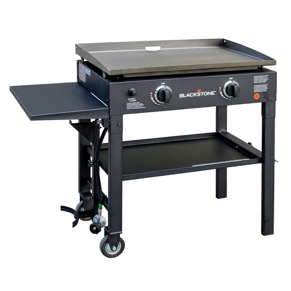 Foldable Legs Flat Top Grills Gas The Home Depot 2 Burner Propane Gas Grill In Black With Griddle Top