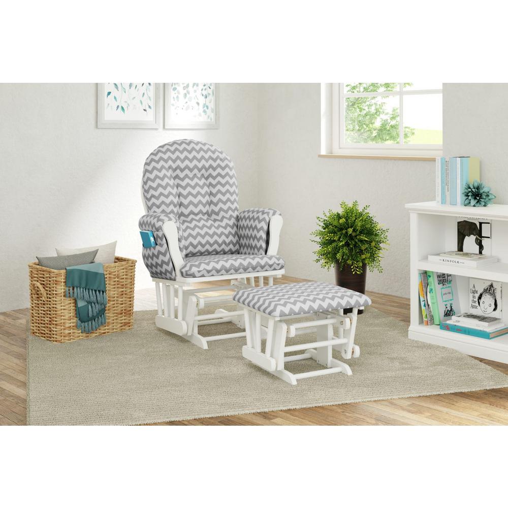 storkcraft chevron hoop glider and ottoman